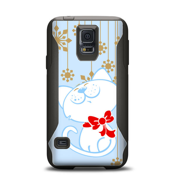 The Happy Winter Cartoon Cat Samsung Galaxy S5 Otterbox Commuter Case Skin Set