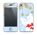 The Happy Winter Cartoon Cat Skin for the Apple iPhone 4-4s