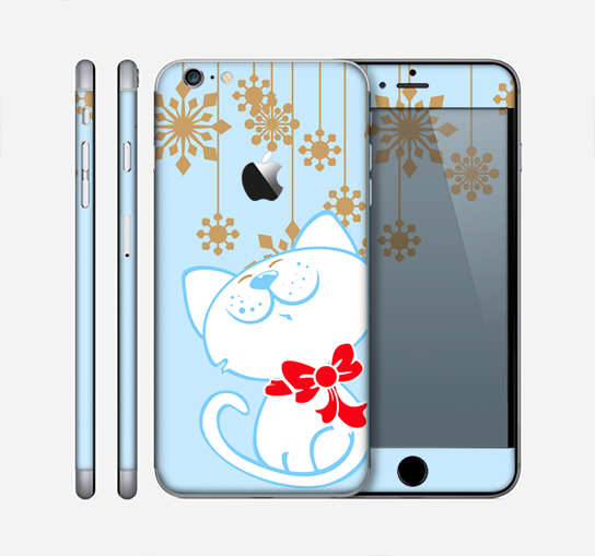 The Happy Winter Cartoon Cat Skin for the Apple iPhone 6 Plus