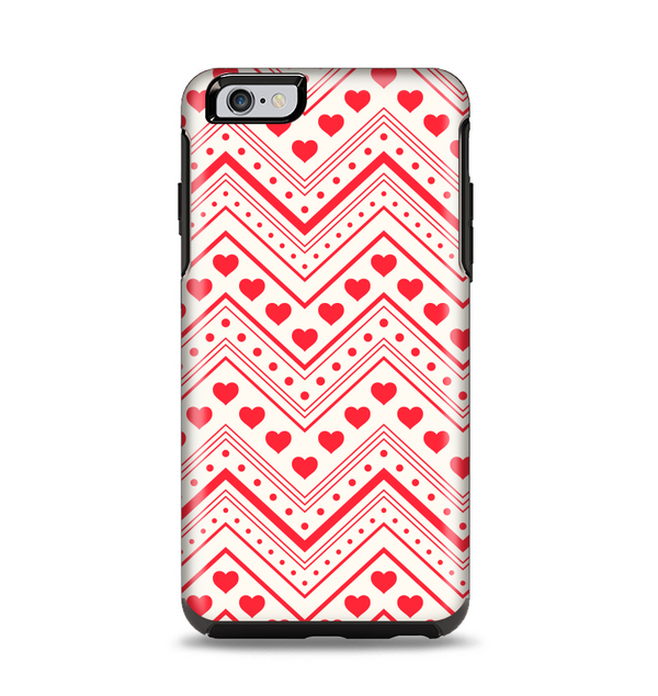The Hearts and Dots Vector ZigZag Pattern Apple iPhone 6 Plus Otterbox Symmetry Case Skin Set