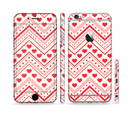 The Hearts and Dots Vector ZigZag Pattern Sectioned Skin Series for the Apple iPhone 6s Plus