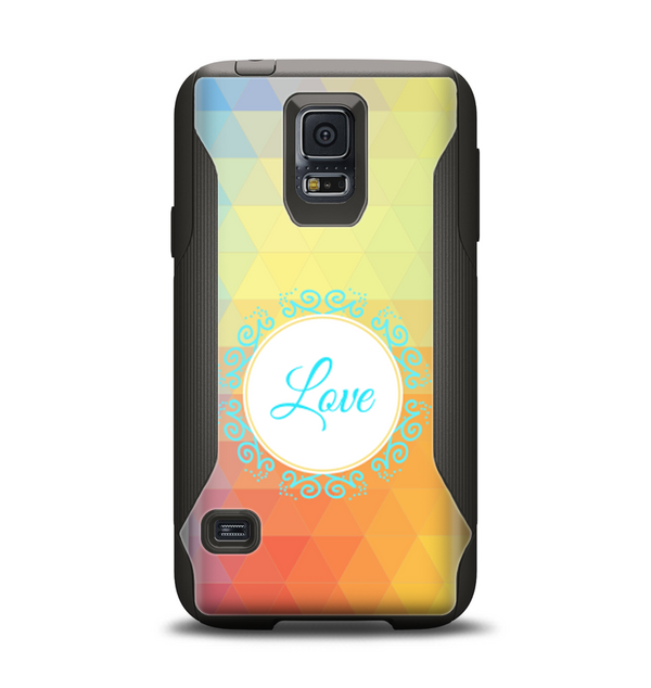 The HighLighted Colorful Triangular Love Samsung Galaxy S5 Otterbox Commuter Case Skin Set