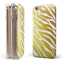The Highlighted Golden Zebra Pattern iPhone 6/6s or 6/6s Plus 2-Piece Hybrid INK-Fuzed Case