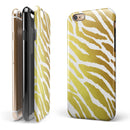 The Highlighted Golden Zebra Pattern iPhone 6/6s or 6/6s Plus 2-Piece Hybrid INK-Fuzed Case
