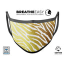 The Highlighted Golden Zebra Pattern - Made in USA Mouth Cover Unisex Anti-Dust Cotton Blend Reusable & Washable Face Mask with Adjustable Sizing for Adult or Child