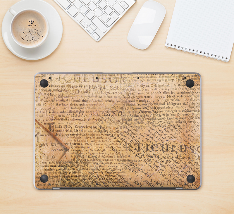 The Historical Word Overlay Skin Kit for the 12" Apple MacBook (A1534)