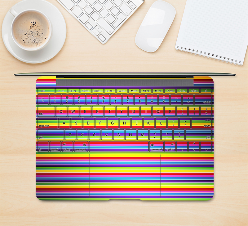 The Horizontal Multicolored Stripes Skin Kit for the 12" Apple MacBook (A1534)