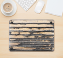 The Horizontal Peeled Dark Wood Skin Kit for the 12" Apple MacBook (A1534)