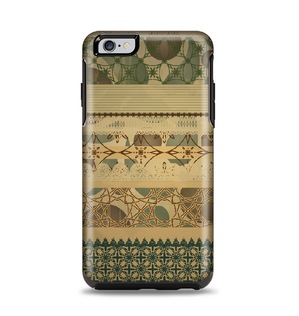 The Horizontal Tan & Green Vintage Pattern Apple iPhone 6 Plus Otterbox Symmetry Case Skin Set