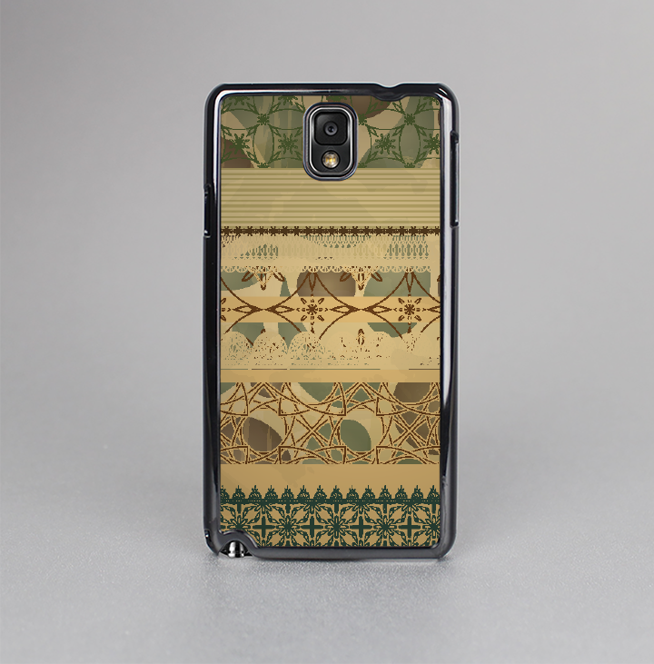 The Horizontal Tan & Green Vintage Pattern Skin-Sert Case for the Samsung Galaxy Note 3