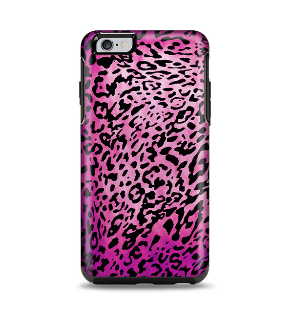 The Hot Pink Cheetah Animal Print Apple iPhone 6 Plus Otterbox Symmetry Case Skin Set