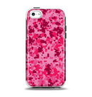 The Hot Pink Digital Camouflage Apple iPhone 5c Otterbox Symmetry Case Skin Set