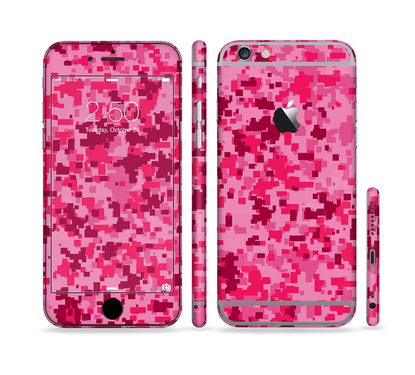 The Hot Pink Digital Camouflage Sectioned Skin Series for the Apple iPhone 6 Plus