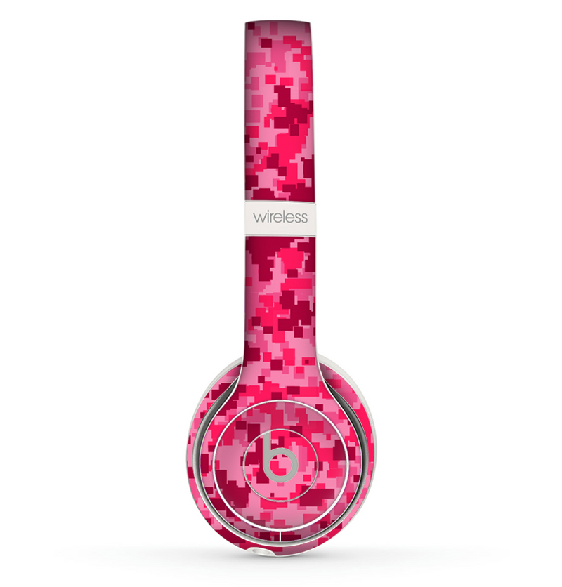 The Hot Pink Digital Camouflage Skin Set for the Beats by Dre Solo 2 Wireless Headphones