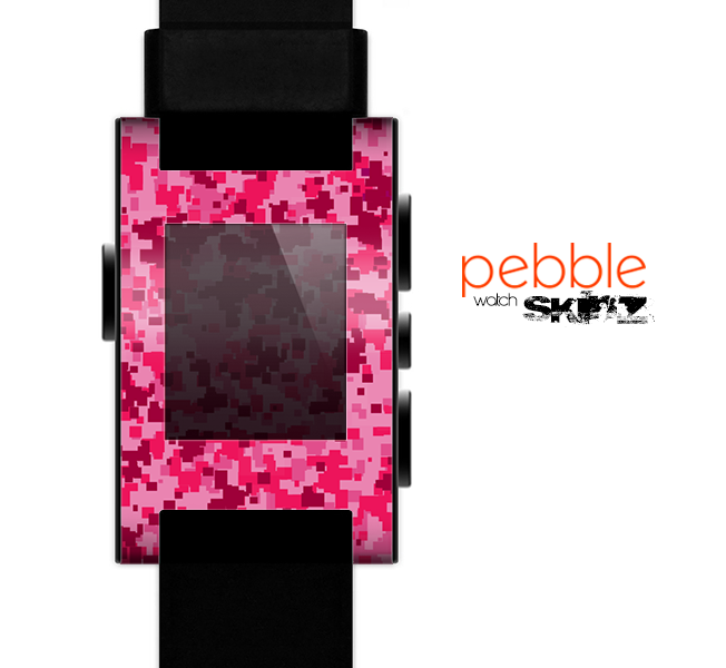 The Hot Pink Digital Camouflage Skin for the Pebble SmartWatch
