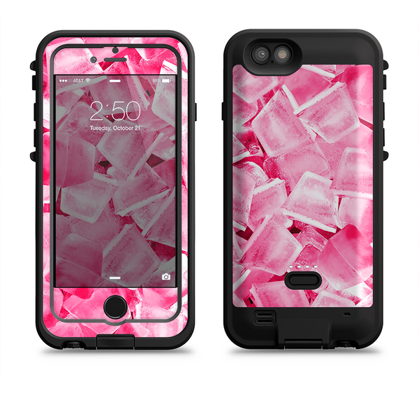 The Hot Pink Ice Cubes Apple iPhone 6/6s LifeProof Fre POWER Case Skin Set