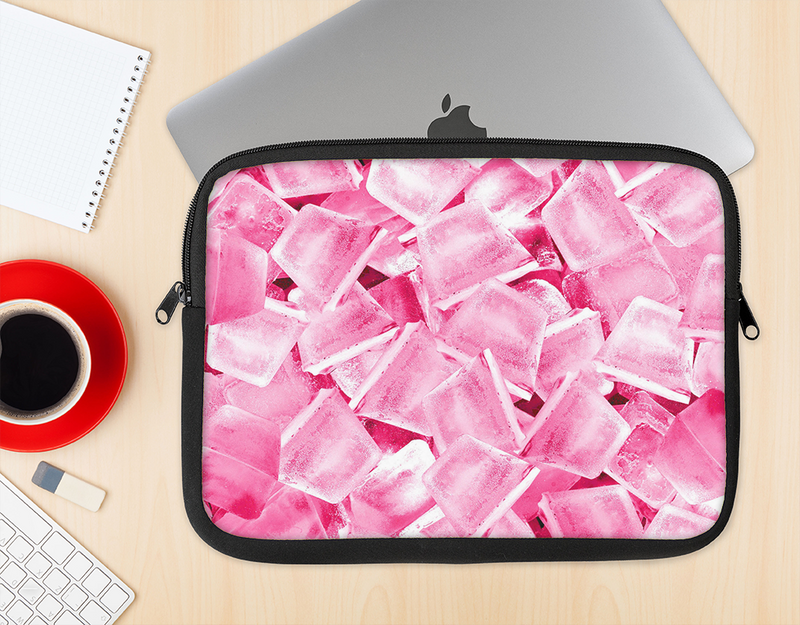 The Hot Pink Ice Cubes Ink-Fuzed NeoPrene MacBook Laptop Sleeve