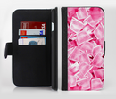 The Hot Pink Ice Cubes Ink-Fuzed Leather Folding Wallet Credit-Card Case for the Apple iPhone 6/6s, 6/6s Plus, 5/5s and 5c