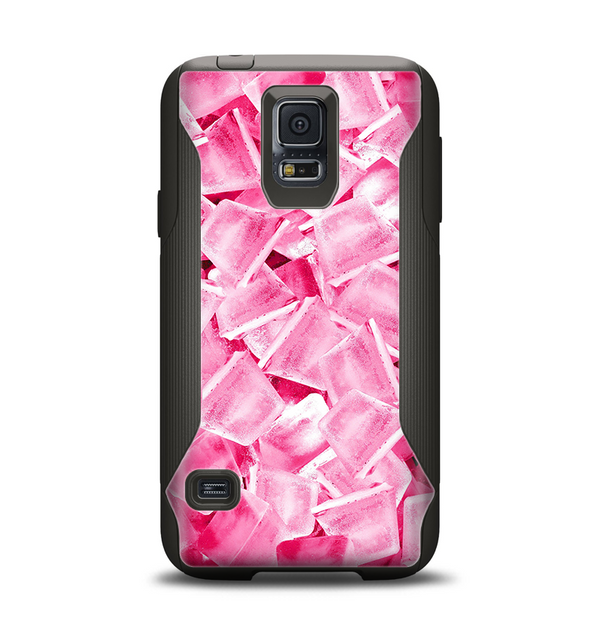 The Hot Pink Ice Cubes Samsung Galaxy S5 Otterbox Commuter Case Skin Set