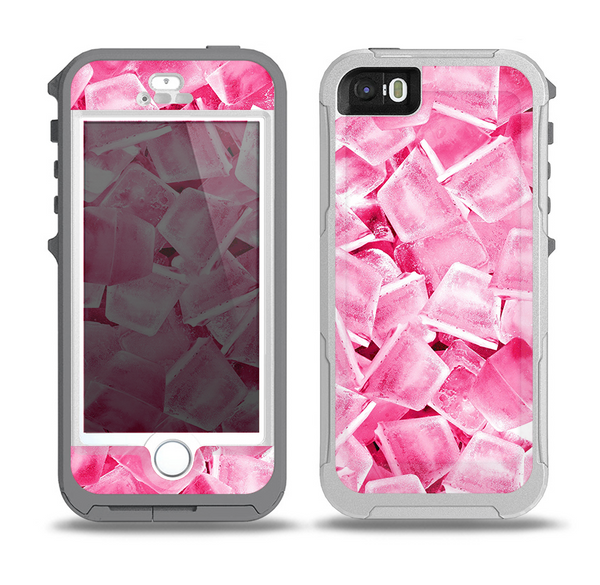 The Hot Pink Ice Cubes Skin for the iPhone 5-5s OtterBox Preserver WaterProof Case