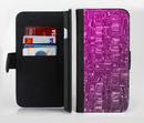 The Hot Pink Mercury Ink-Fuzed Leather Folding Wallet Credit-Card Case for the Apple iPhone 6/6s, 6/6s Plus, 5/5s and 5c