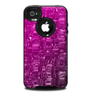The Pink & White Vector Zebra Print Skin for the iPhone 4-4s OtterBox Commuter Case