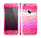 The Hot Pink Striped Cheetah Print Skin Set for the Apple iPhone 5