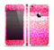 The Hot Pink Striped Cheetah Print Skin Set for the Apple iPhone 5s