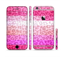 The Hot Pink Striped Cheetah Print Sectioned Skin Series for the Apple iPhone 6s Plus