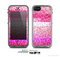 The Hot Pink Striped Cheetah Print Skin for the Apple iPhone 5c LifeProof Case
