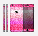 The Hot Pink Striped Cheetah Print Skin for the Apple iPhone 6