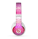 The Hot Pink Striped Cheetah Print Skin for the Beats by Dre Studio (2013+ Version) Headphones