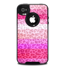 The Hot Pink Striped Cheetah Print Skin for the iPhone 4-4s OtterBox Commuter Case