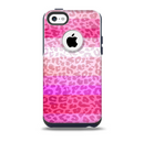 The Hot Pink Striped Cheetah Print Skin for the iPhone 5c OtterBox Commuter Case