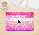 The Hot Pink Striped Cheetah Print Skin Kit for the 12" Apple MacBook (A1534)