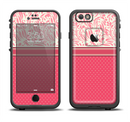 The Hot Pink Swirly Pattern with Polka Dots Apple iPhone 6/6s LifeProof Fre Case Skin Set