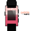 The Hot Pink Swirly Pattern with Polka Dots Skin for the Pebble SmartWatch
