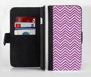The Hot Pink Thin Sharp Chevron Ink-Fuzed Leather Folding Wallet Credit-Card Case for the Apple iPhone 6/6s, 6/6s Plus, 5/5s and 5c