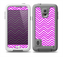The Hot Pink Thin Sharp Chevron Skin for the Samsung Galaxy S5 frē LifeProof Case