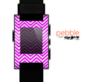 The Hot Pink Thin Sharp Chevron Skin for the Pebble SmartWatch