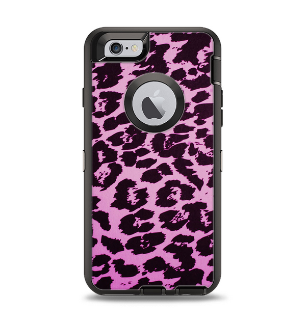 The Hot Pink Vector Leopard Print Apple iPhone 6 Otterbox Defender Case Skin Set