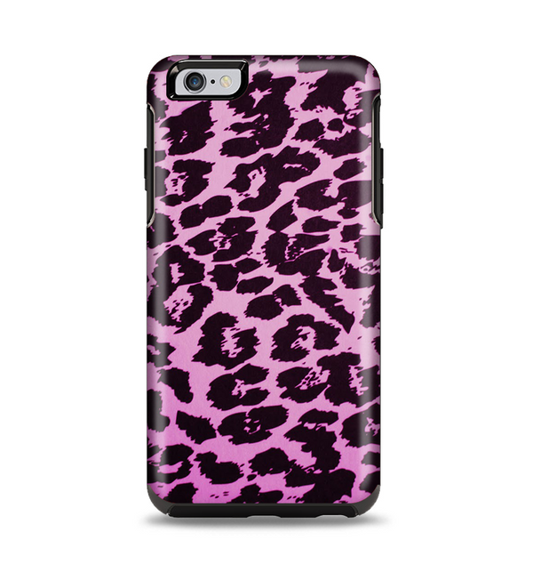 The Hot Pink Vector Leopard Print Apple iPhone 6 Plus Otterbox Symmetry Case Skin Set
