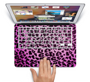 The Hot Pink Vector Leopard Print Skin Set for the Apple MacBook Pro 15" with Retina Display