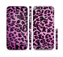 The Hot Pink Vector Leopard Print Sectioned Skin Series for the Apple iPhone 6s Plus