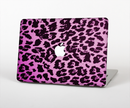 The Hot Pink Vector Leopard Print Skin Set for the Apple MacBook Pro 15" with Retina Display