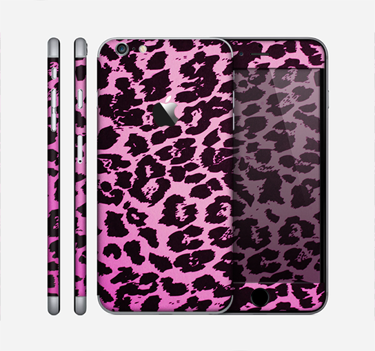 The Hot Pink Vector Leopard Print Skin for the Apple iPhone 6 Plus