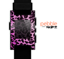 The Hot Pink Vector Leopard Print Skin for the Pebble SmartWatch