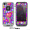 The Hot Pink Vintage Vector Heart Buttons Skin for the iPhone 4 or 5 LifeProof Case