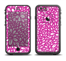 The Hot Pink & White Floral Sprout Apple iPhone 6/6s LifeProof Fre Case Skin Set