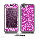 The Hot Pink & White Floral Sprout Skin for the iPhone 5c nüüd LifeProof Case